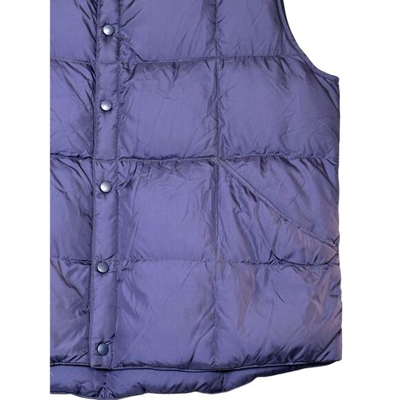 Lands’ End Down Vest Navy Blue Goose Down Feather Fill Men’s L 42-44 Pockets - Picture 16 of 16
